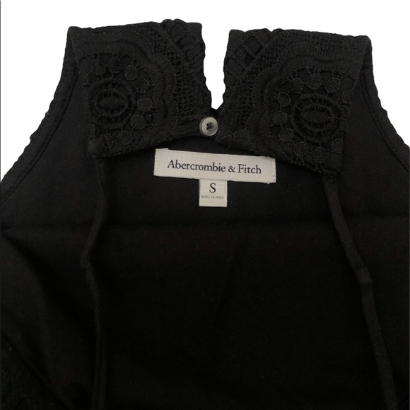 Abercrombie and Fitch black lace high neck crop top - Picture 2 of 3